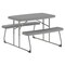 Emma and Oliver Aryka Kid's Easy Fold Waterproof, Stain and Impact Resistant Plastic Picnic Table with Benches and Steel Tube Frame